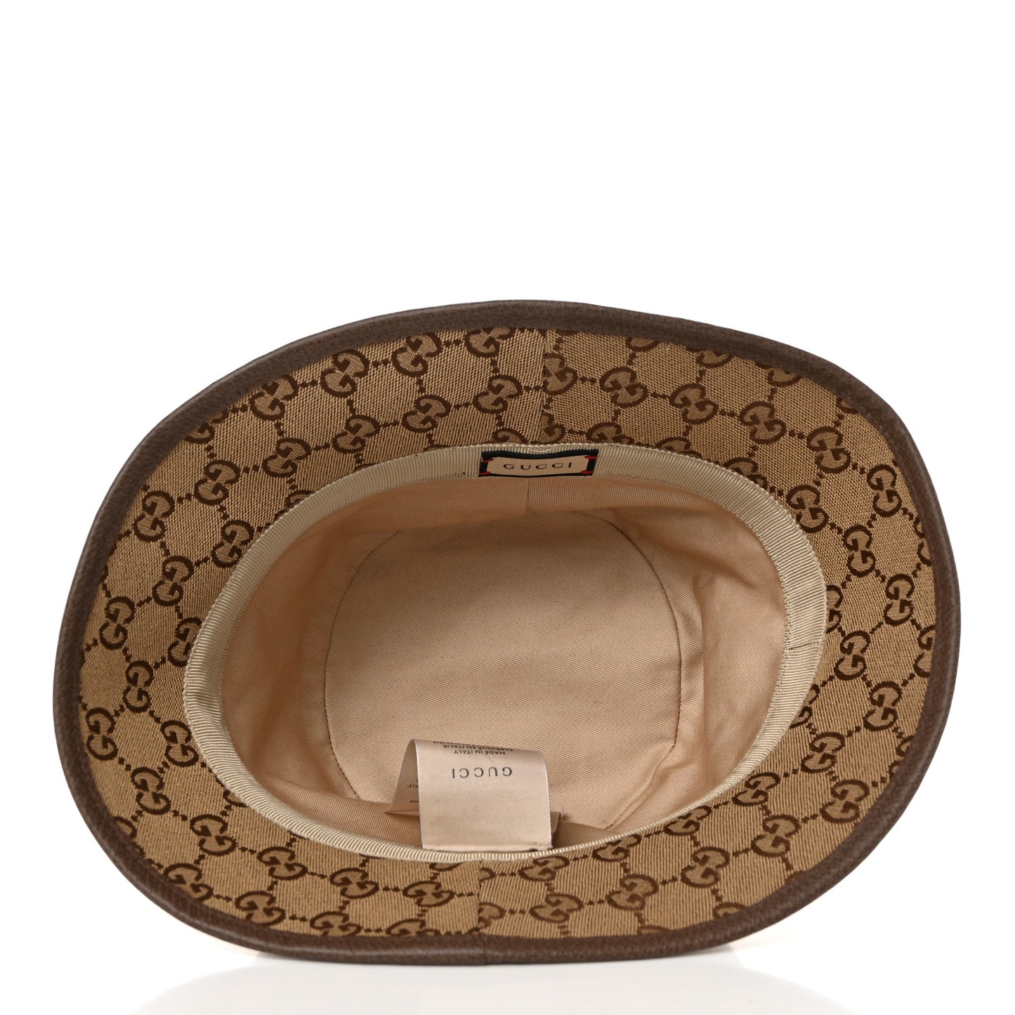 Monogram Textured Dollar Calfskin GG Jago Bucket Hat S Cacao Beige