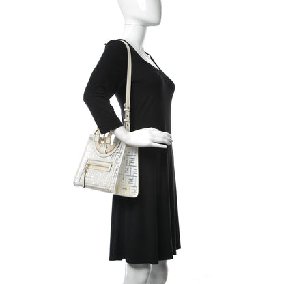 Fendi TPU FF Vitello Century Plexiglass Small Runaway Shopper Tote White 2 of 10