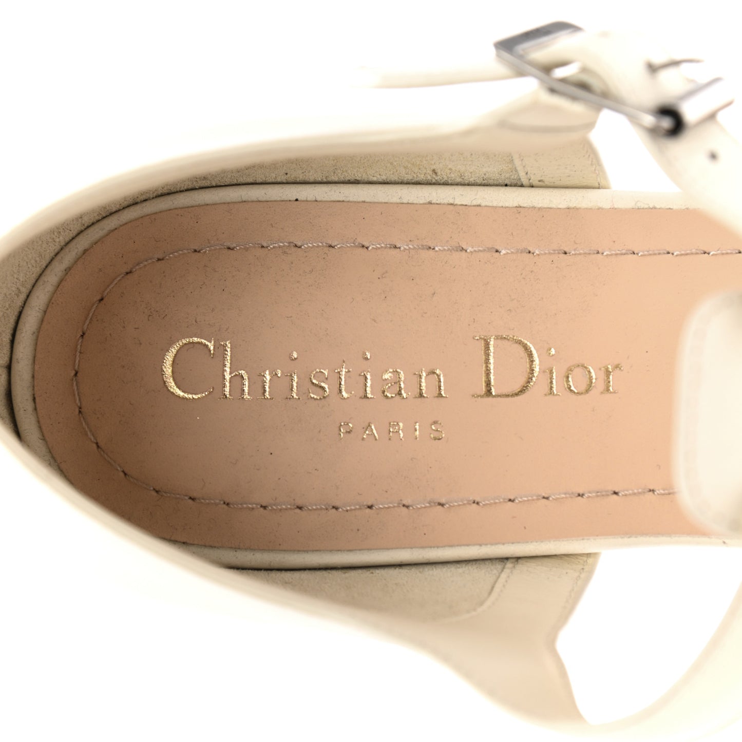 Calfskin Sauvage Ballerina Flat 38 Ivory