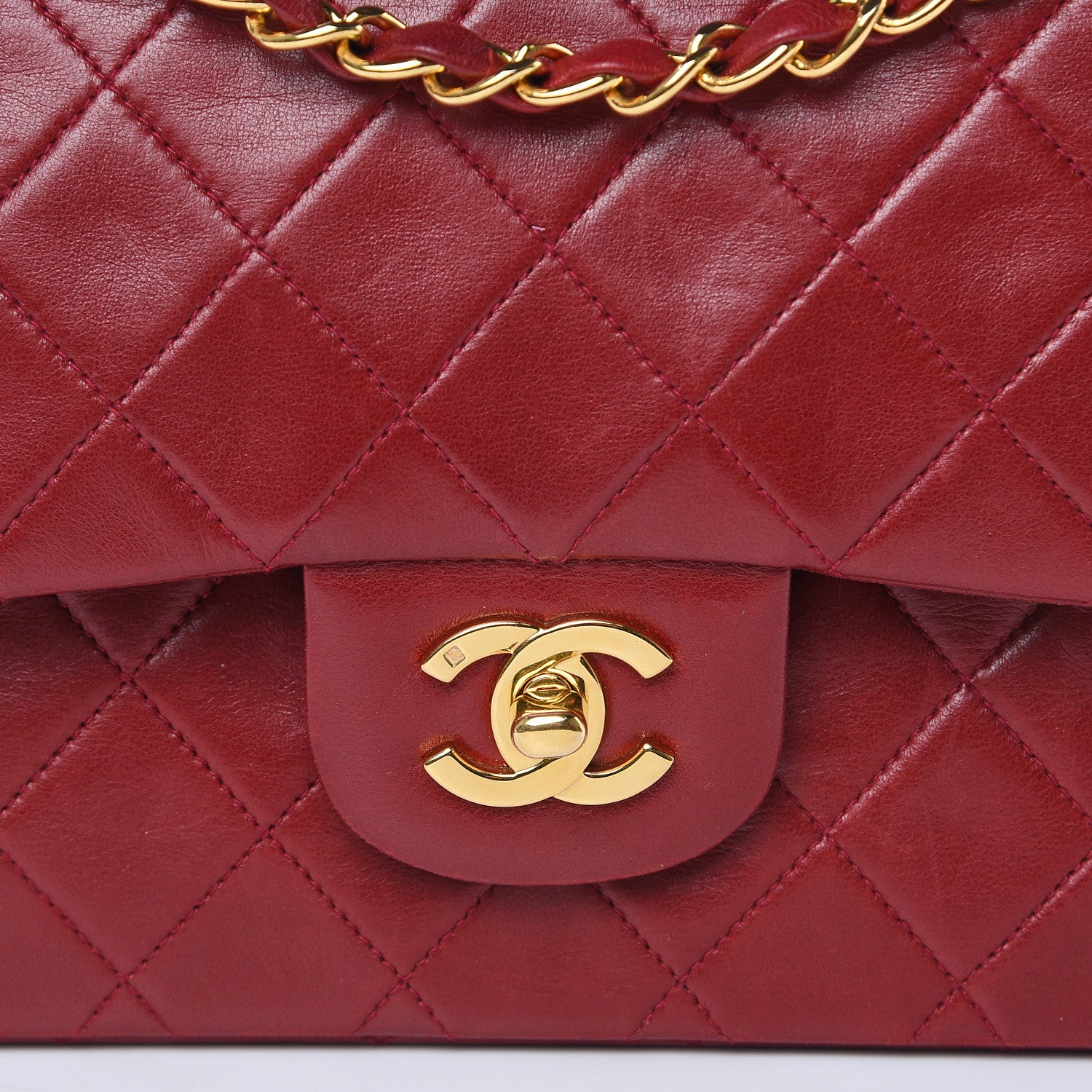 Chanel Lambskin Quilted Medium Double Flap Red 8 of 20