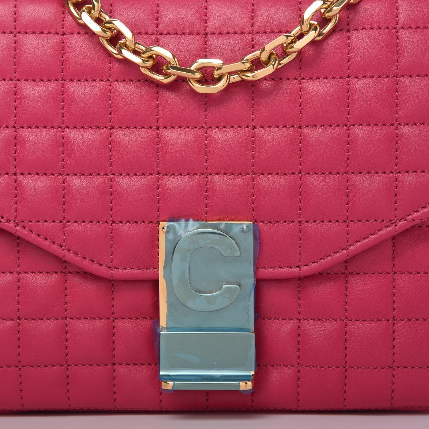 Celine Calfskin Quilted Medium C Bag Pink 10 of 10