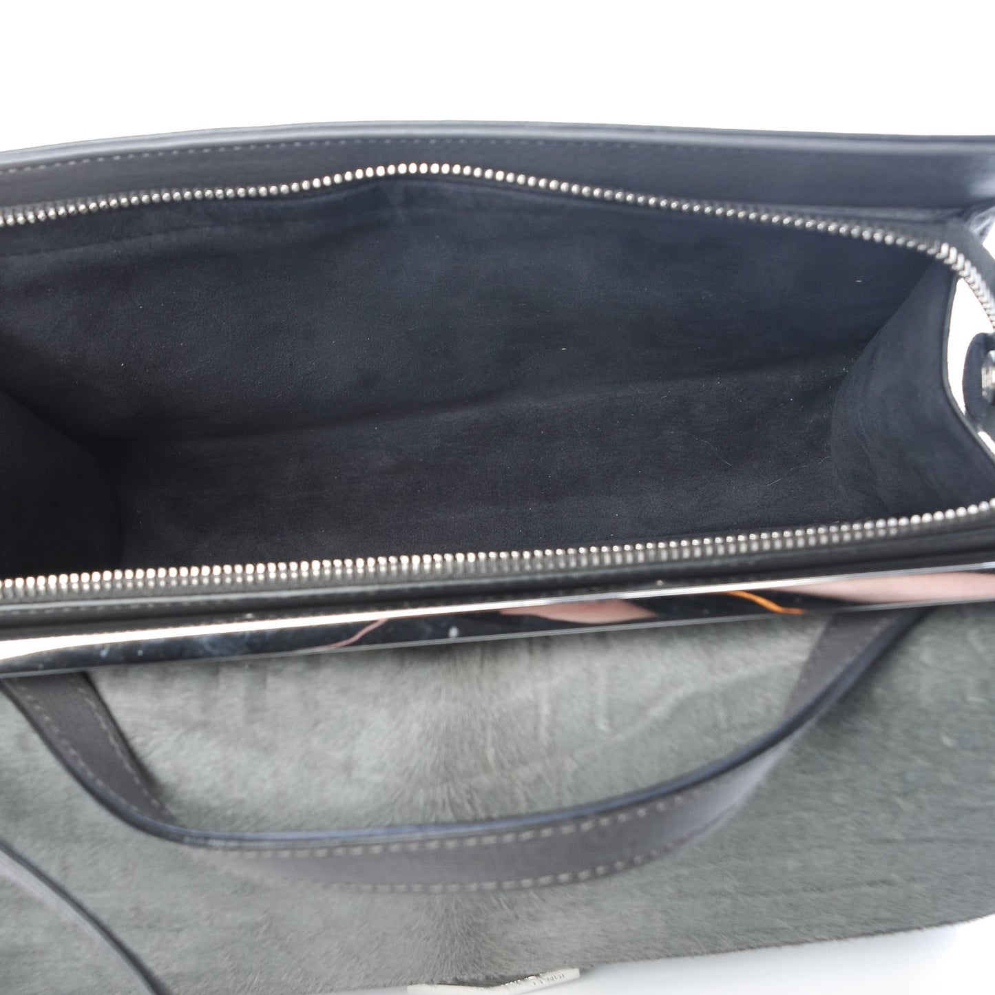 Calf Hair Crocodile Printed Demi Jour Shoulder Bag Grey