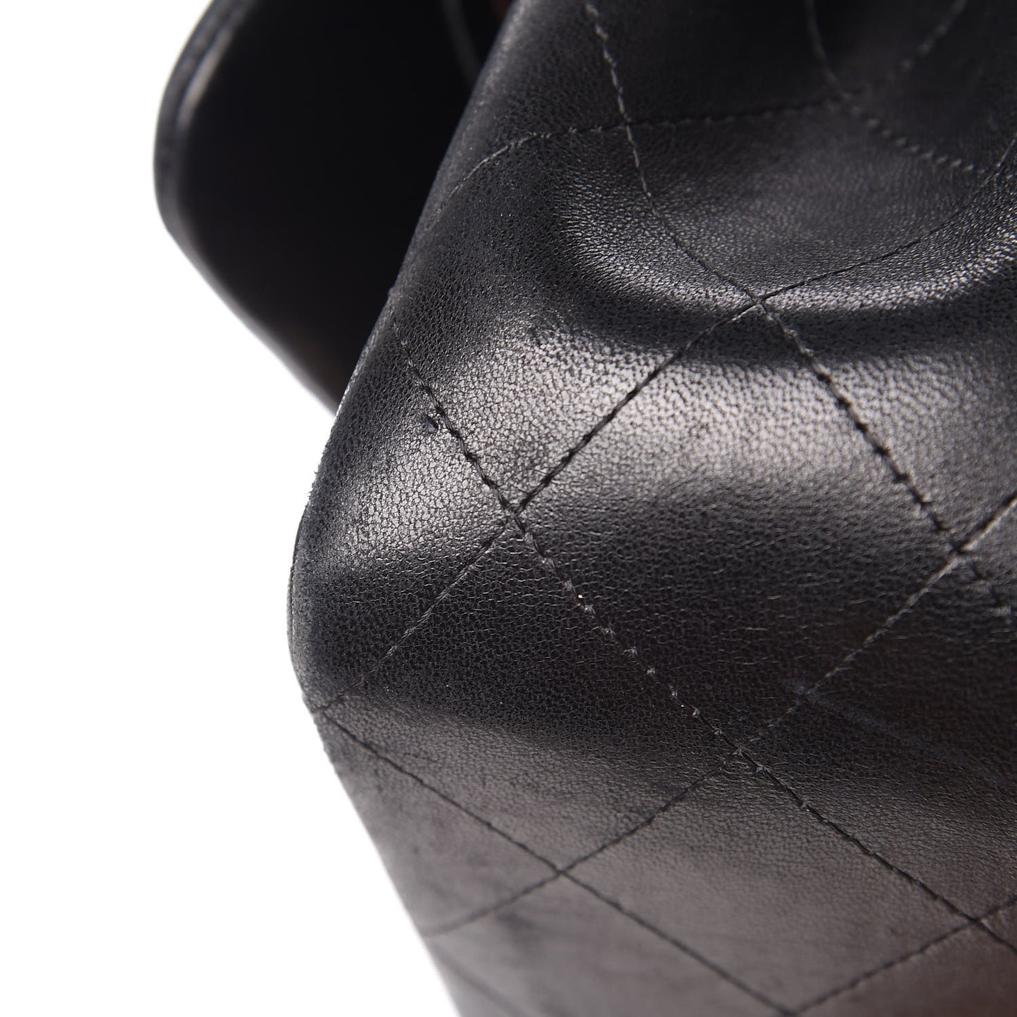 Lambskin Quilted Jumbo Double Flap Black