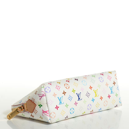 Louis Vuitton Monogram Multicolor Cosmetic Pouch White Litchi 4 of 7