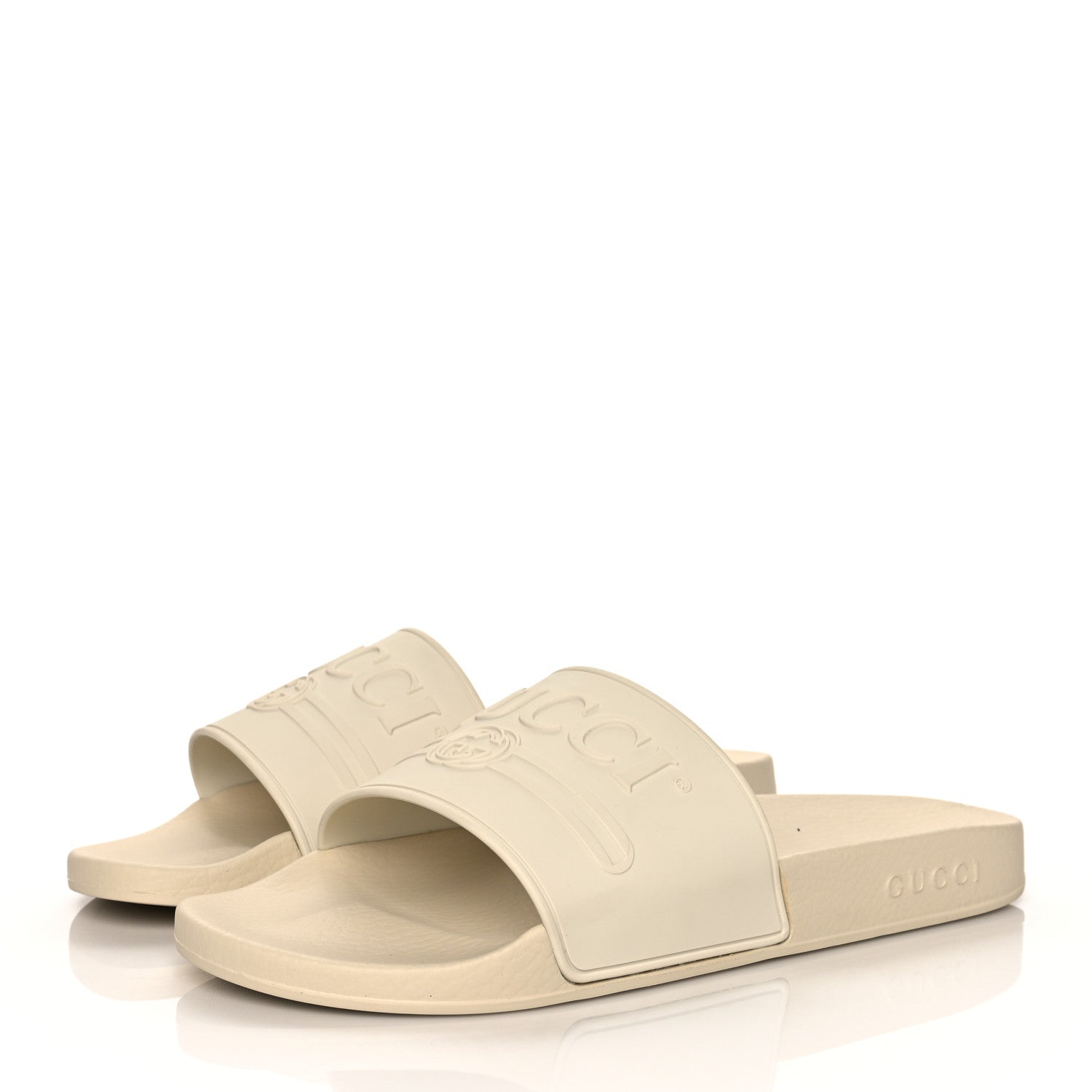 Gucci Rubber Womens Logo Slide Sandals Off White 3 of 7