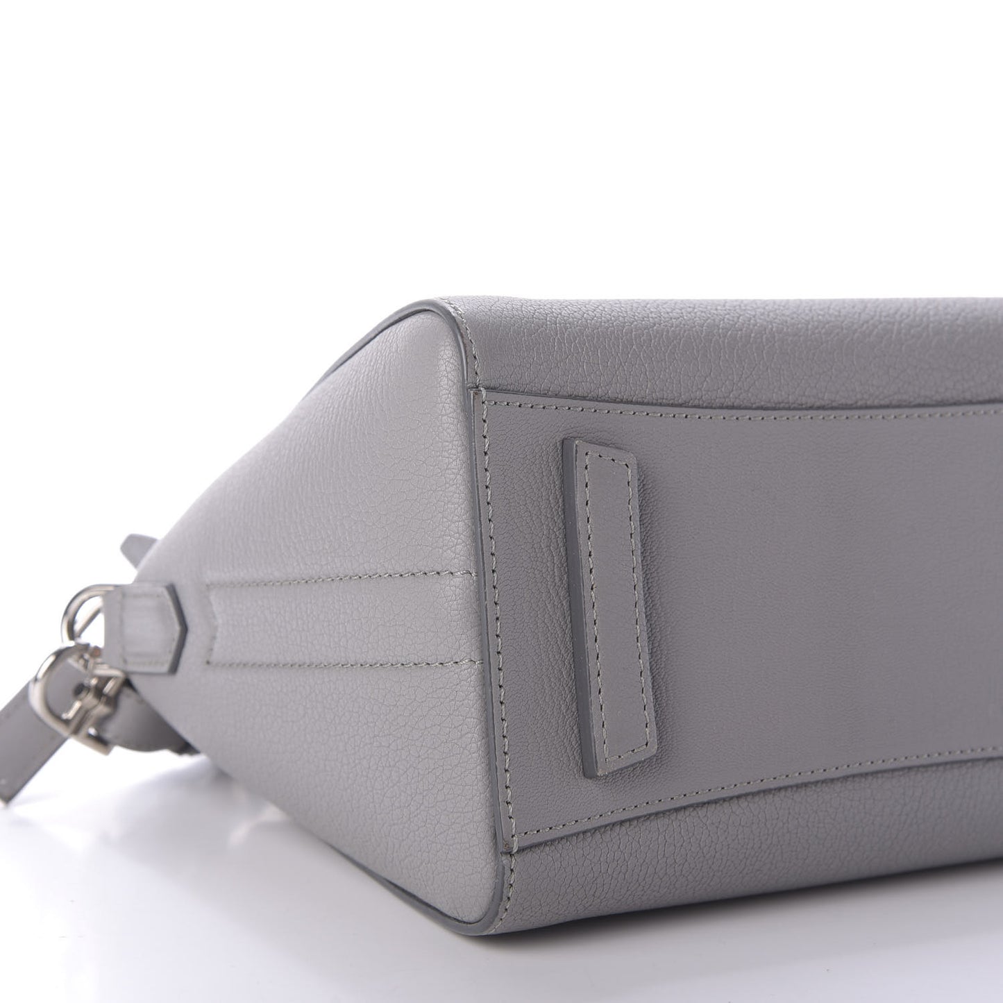 Sugar Goatskin Mini Antigona Pearl Grey