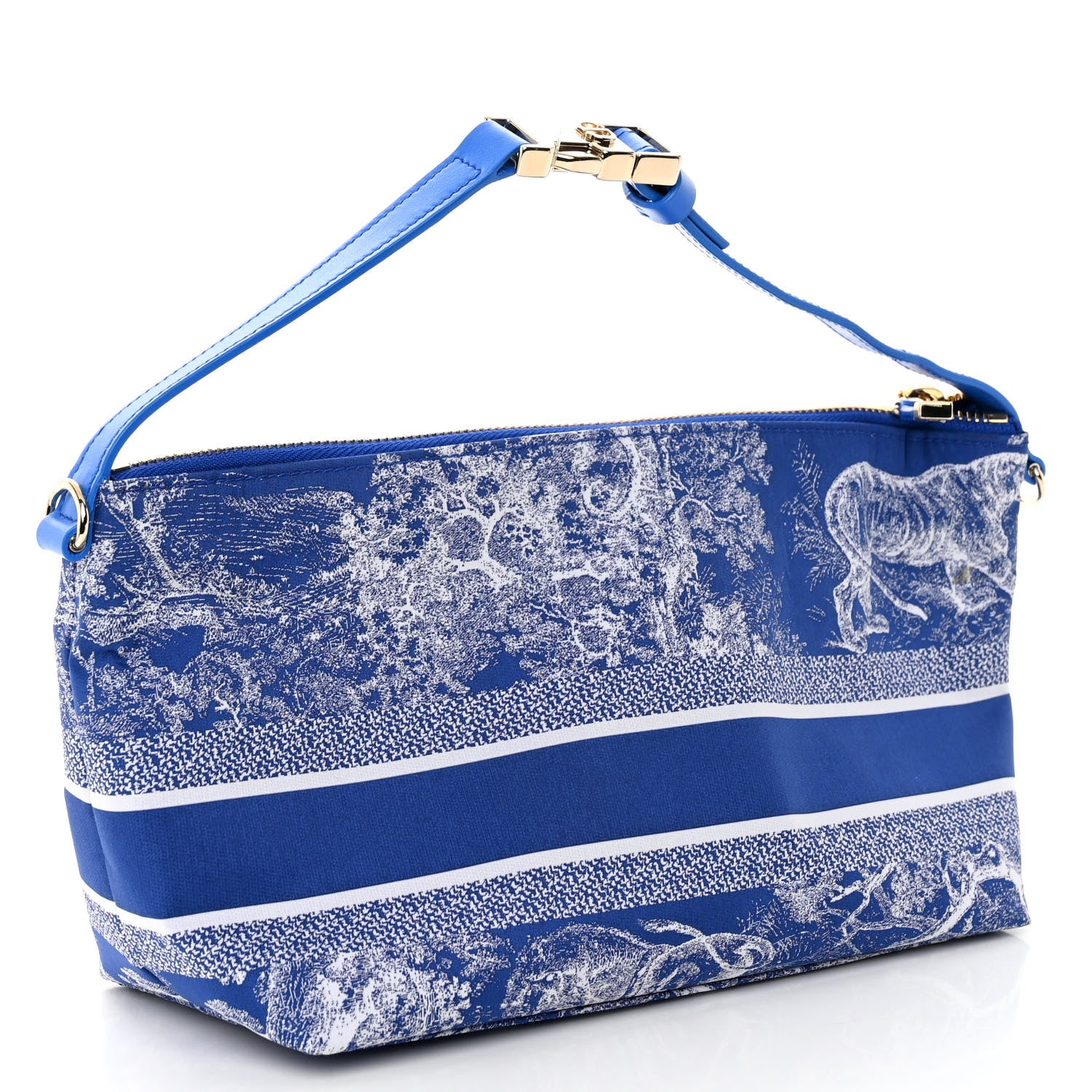 Christian Dior Technical Fabric Toile De Jouy DiorTravel Nomad Pouch Fluorescent Blue 3 of 11