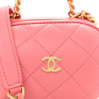 Chanel Lambskin Quilted CC Bubble Vanity Case With Chain Pink 8 of 10