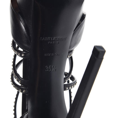 Saint Laurent Calfskin Studded Strap Janis 105 Pumps 35.5 Black 7 of 12