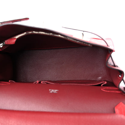 Hermes Taurillon Clemence Bi-Color Jypsiere 28 Rouge H Rouge Casaque 5 of 9