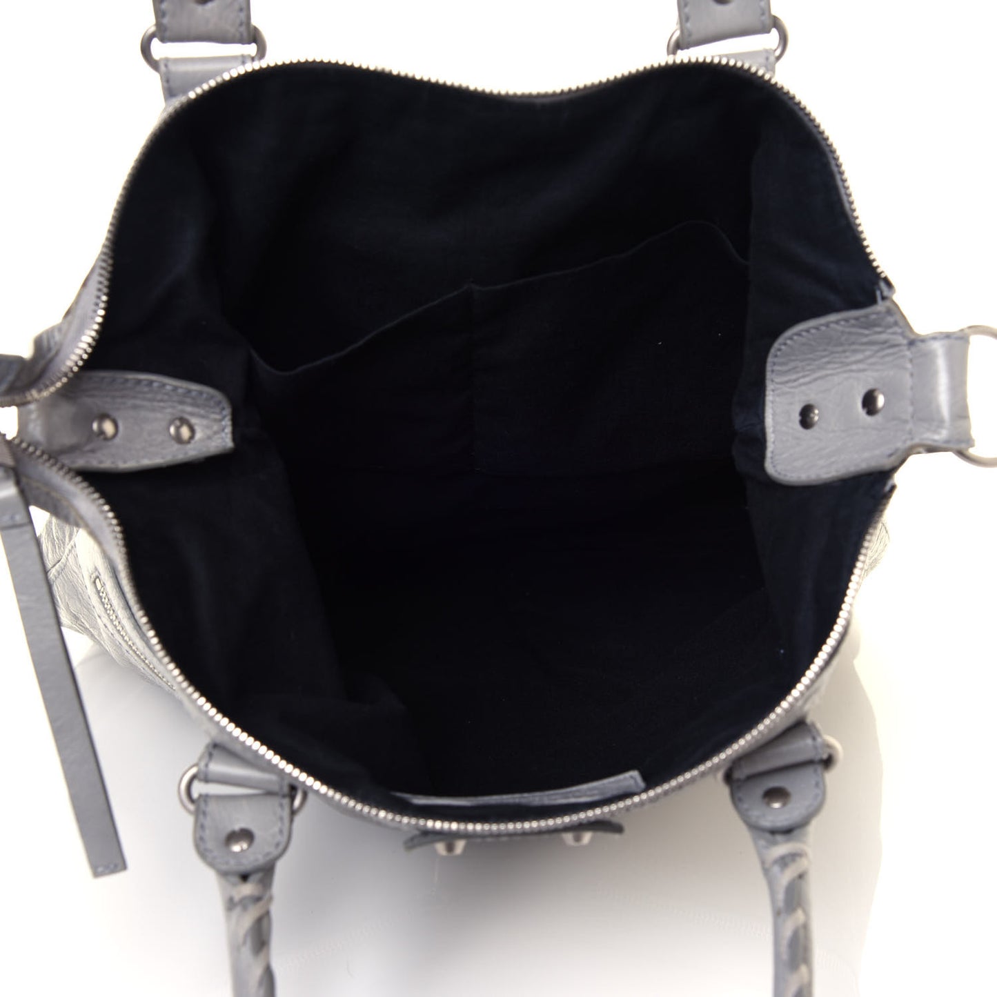 Metallic Agneau Classic Silver Hardware Square Tote Argent