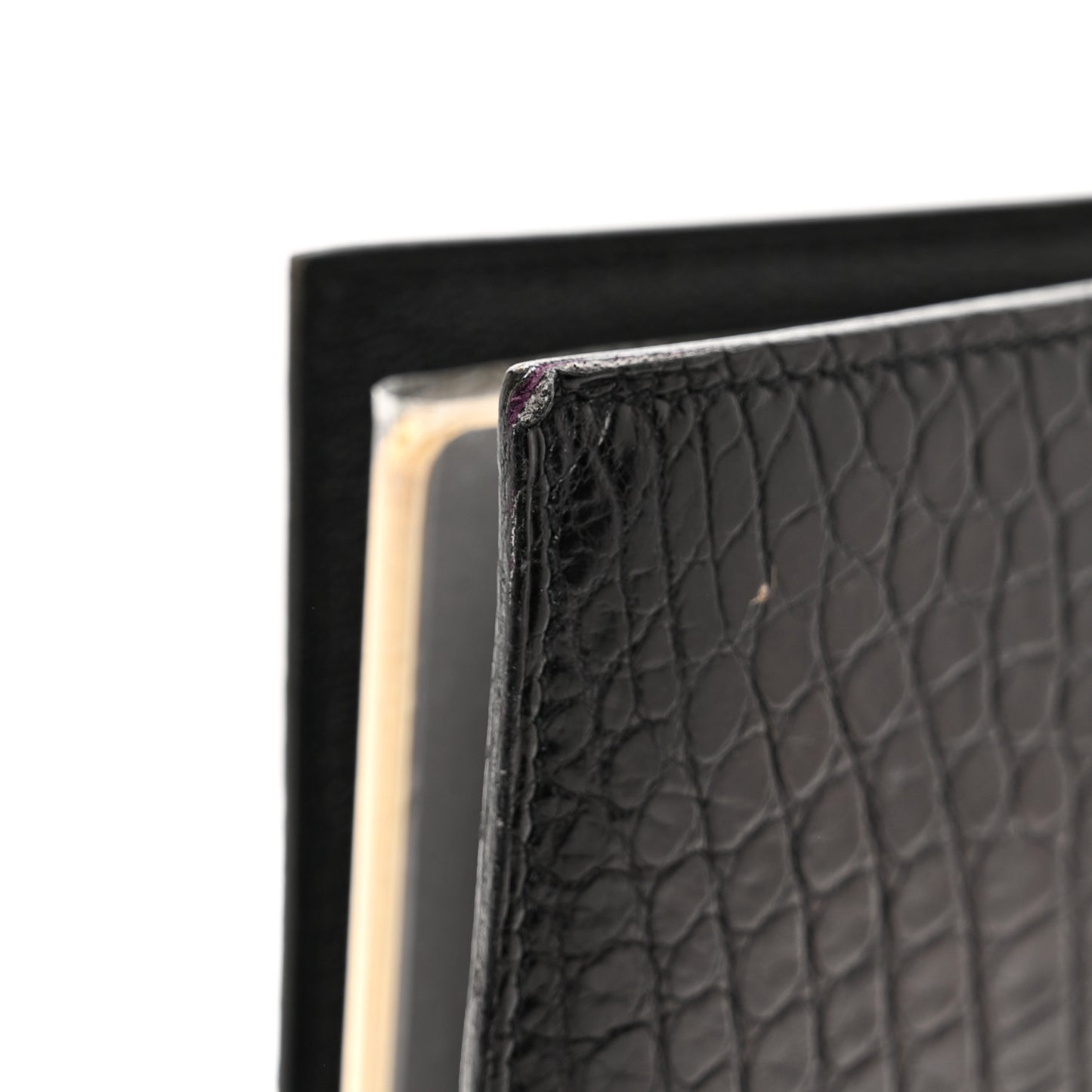 Matte Alligator Globe Trotter Agenda Cover Black