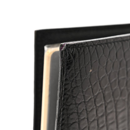 Hermes Matte Alligator Globe Trotter Agenda Cover Black 7 of 8