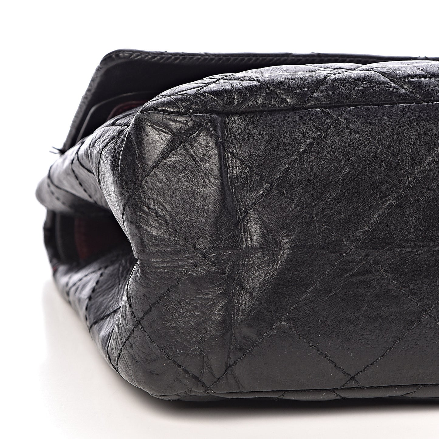 Aged Calfskin Quilted 2.55 Reissue 227 Flap Black