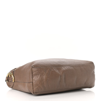 Gucci Pebbled Calfskin Twill Hobo Brown 3 of 17