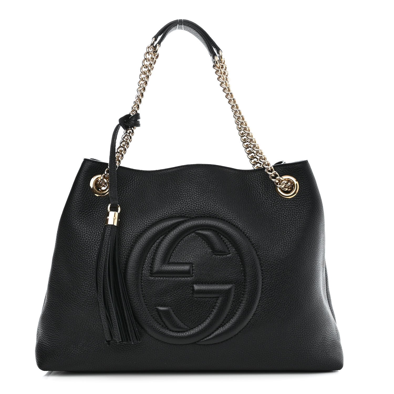 Gucci Pebbled Calfskin Medium Soho Chain Shoulder Bag Black 1 of 10
