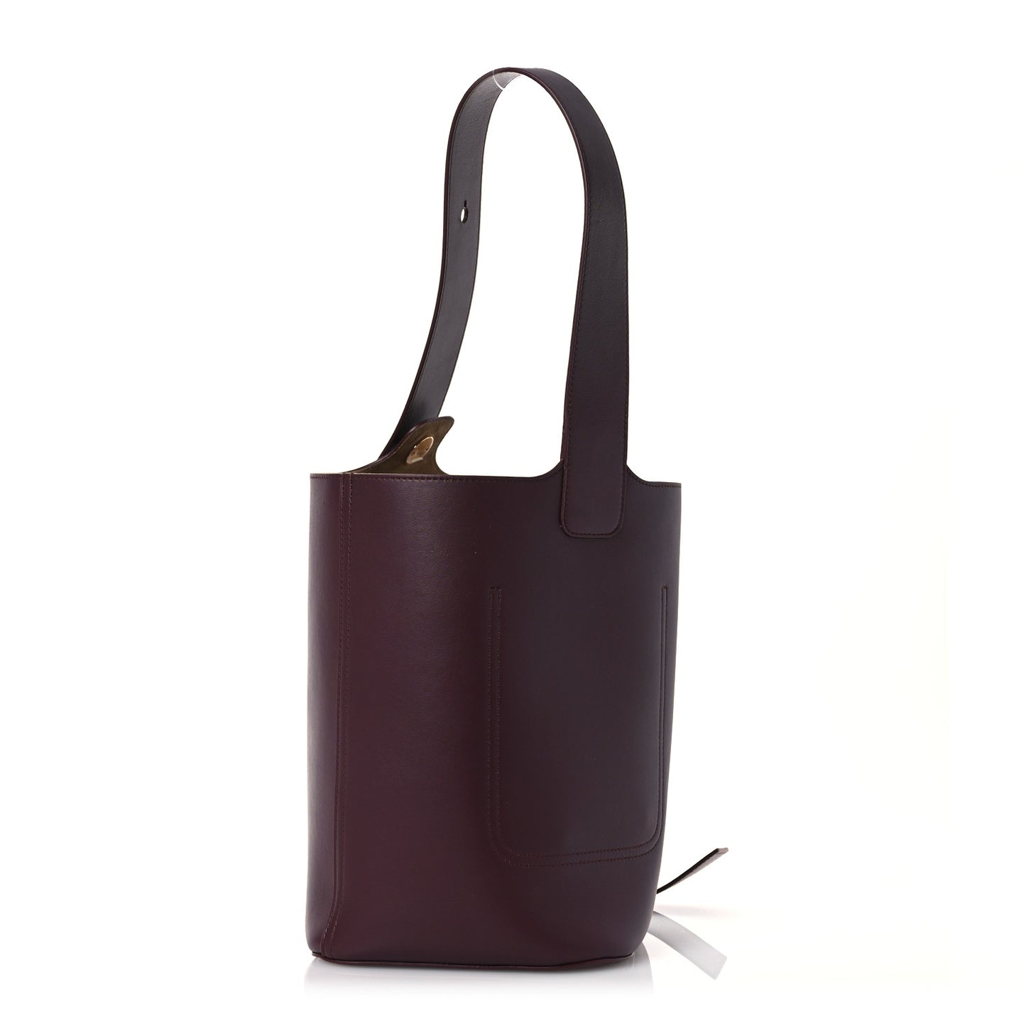 Smooth Calfskin Medium Pebble Bucket Bag Dark Burgundy