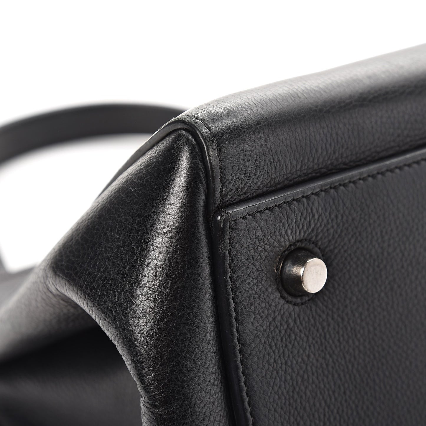 Supple Calfskin Medium Edge Shoulder Bag Black