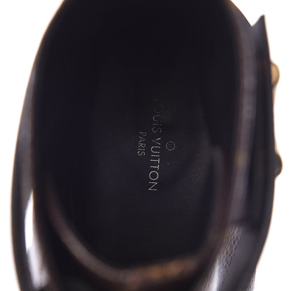Louis Vuitton Calfskin Monogram Wonderland Flat Ranger Boots 38 Black 8 of 9