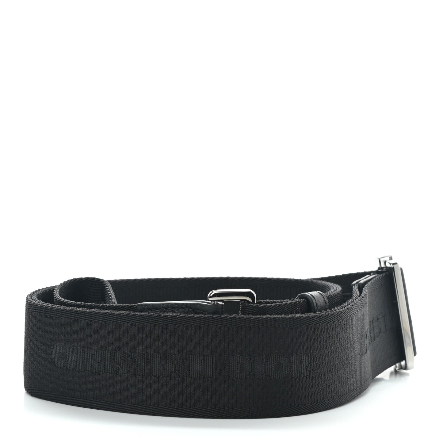 Canvas Embroidered Shoulder Strap Black