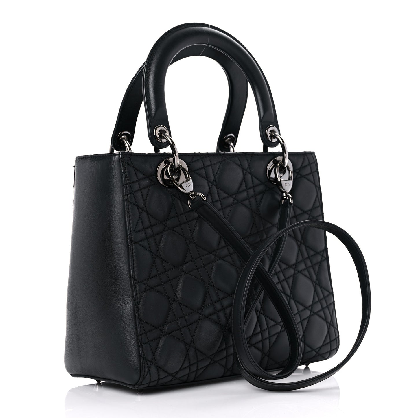 Calfskin Cannage Medium Anselm Reyle Lady Dior Black