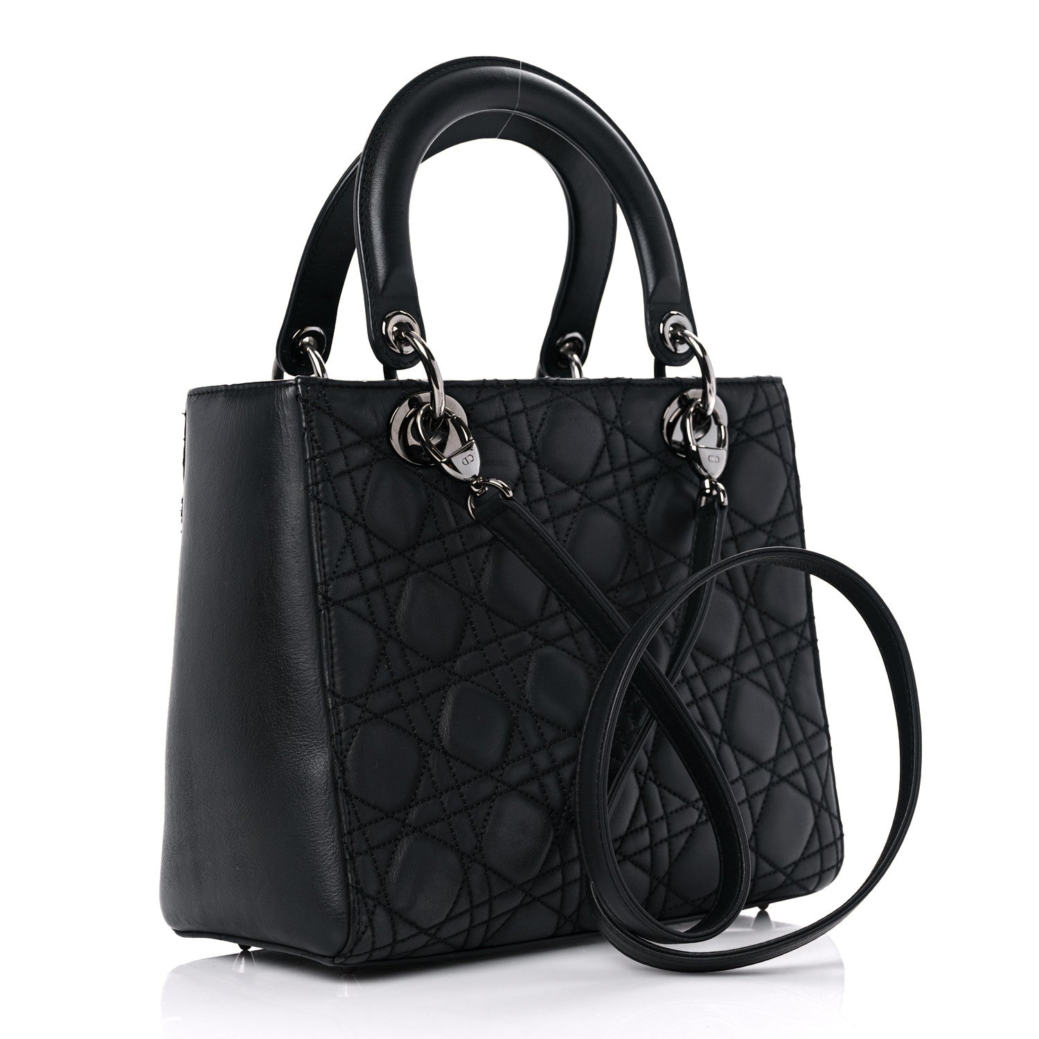 Christian Dior Calfskin Cannage Medium Anselm Reyle Lady Dior Black 3 of 13