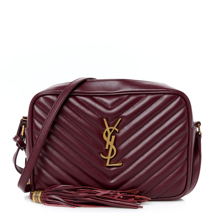 Saint Laurent Calfskin Matelasse Monogram Lou Camera Bag Dark Legion Red 1 of 10
