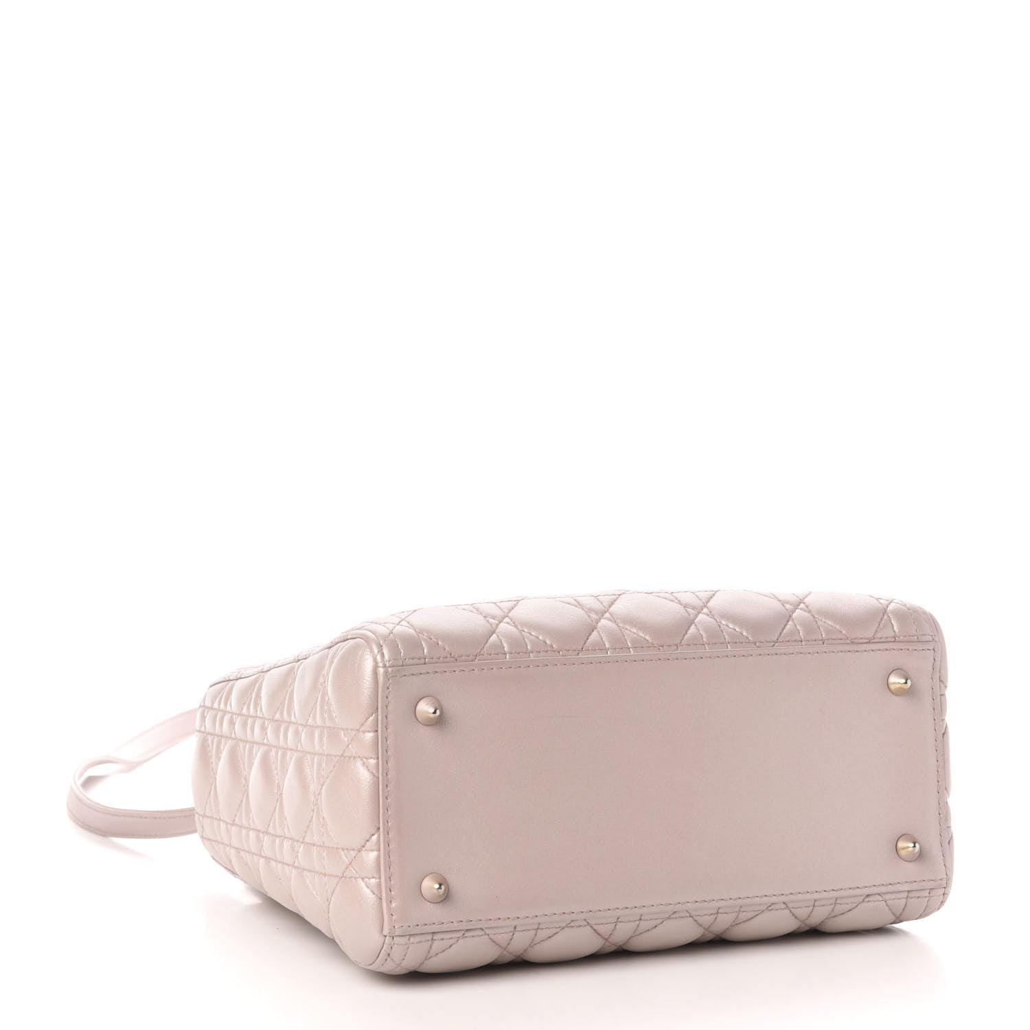 Christian Dior Pearly Lambskin Cannage Medium Lady Dior Lotus 4 of 11