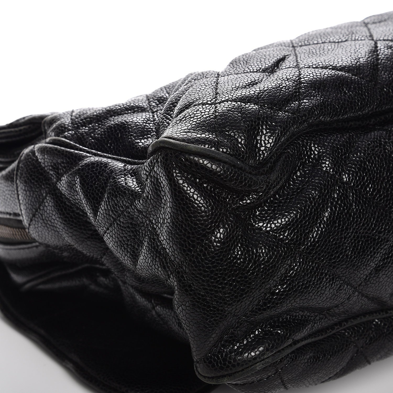 Chanel Crumpled Grained Calfskin Quilted Large Shiva Flap Black 11 of 12