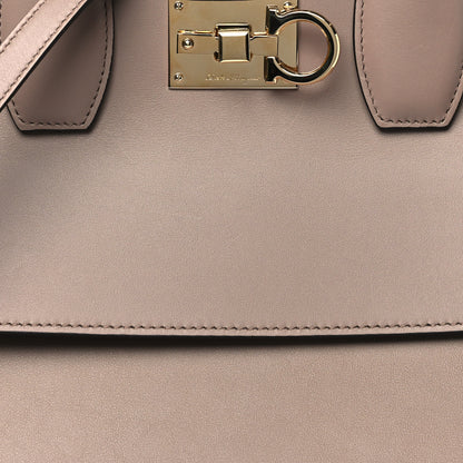 Salvatore Ferragamo Calfskin Large Studio Bag Fango 8 of 10