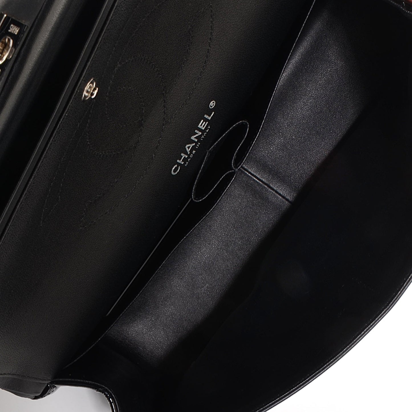 Patent Jumbo Double Flap Black