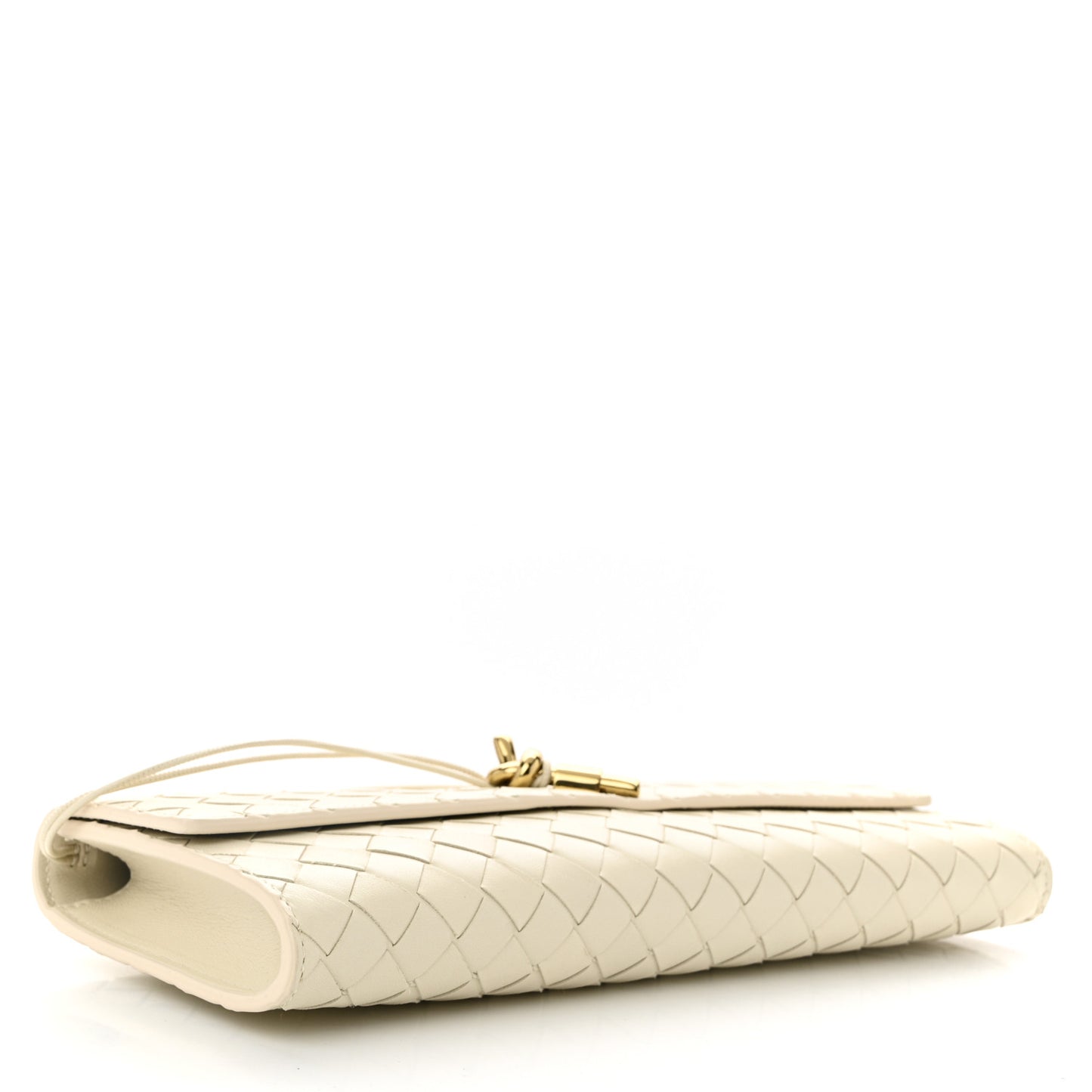 Nappa Intrecciato Long Andiamo Top Handle Clutch Sea Salt