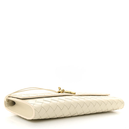Bottega Veneta Nappa Intrecciato Long Andiamo Top Handle Clutch Sea Salt 4 of 9