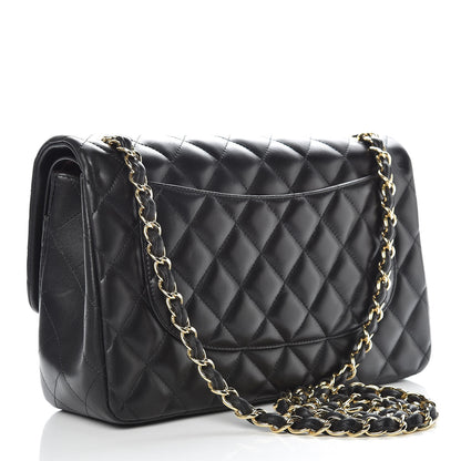 Chanel Lambskin Quilted Jumbo Double Flap Black 4 of 12