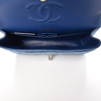 Chanel Denim Quilted Medium Double Flap Blue 5 of 9