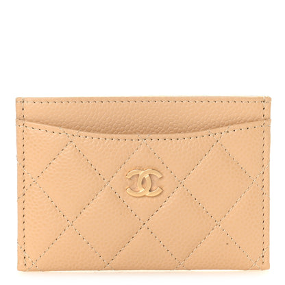 Chanel Caviar Quilted Card Holder Beige 1 of 10