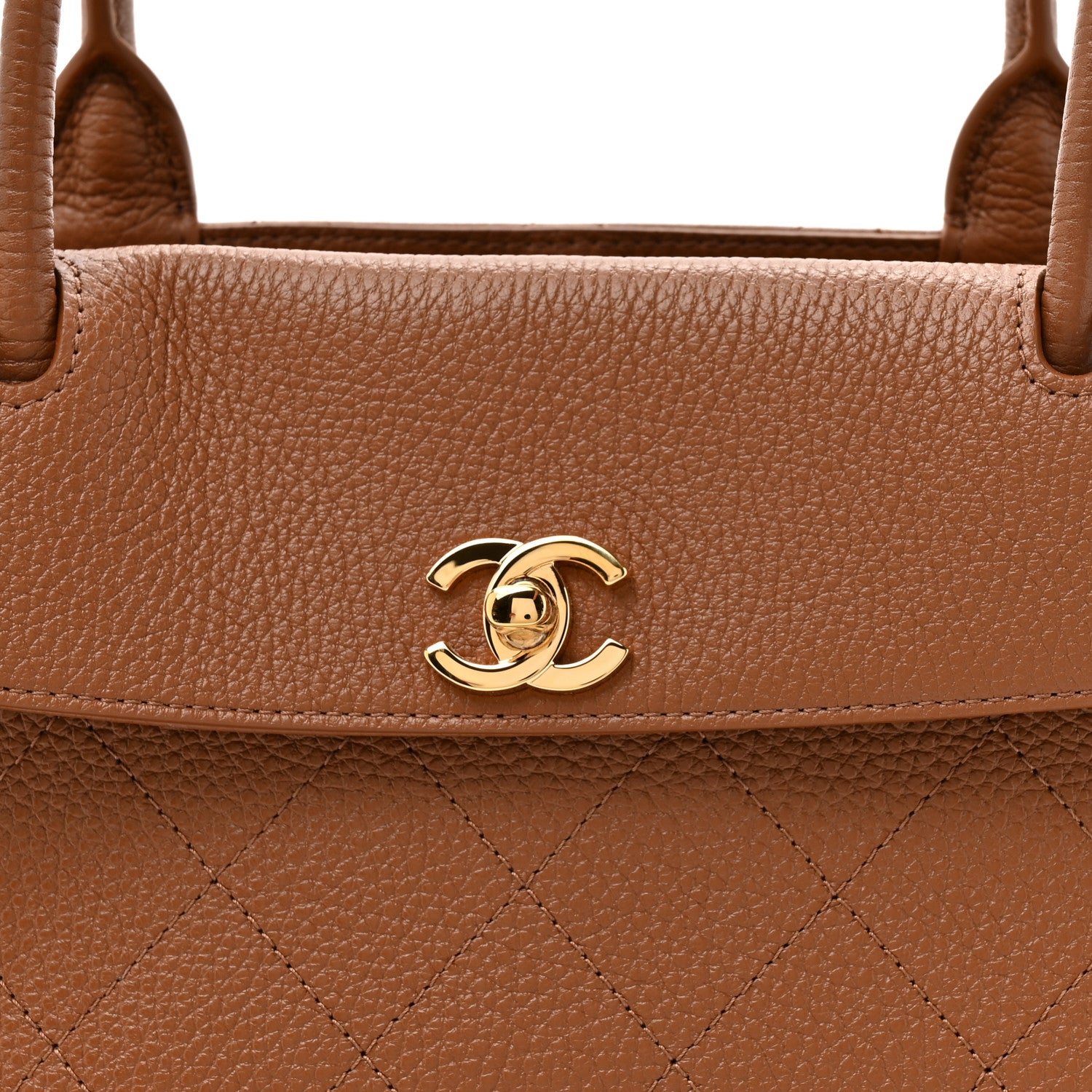 Chanel Grained Calfskin Stitched Urban Essentials Small Shopping Bag Camel 8 of 10