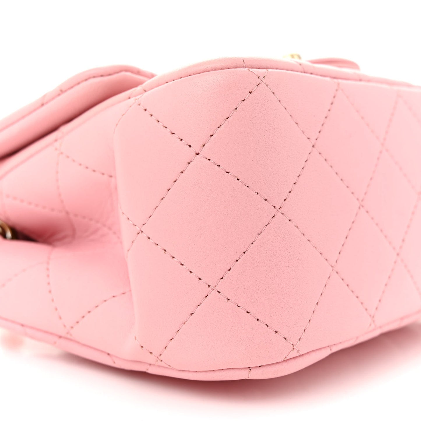 Lambskin Quilted Mini Square Flap Light Pink