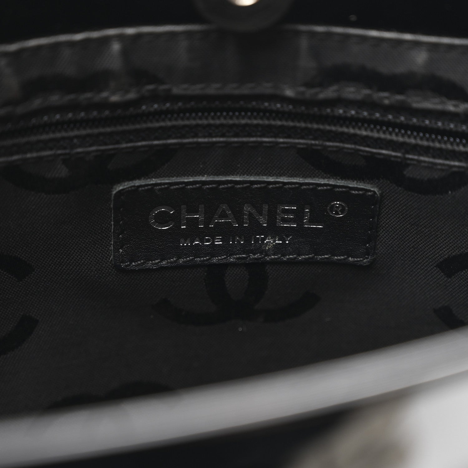 Chanel Patent Pony Hair Small Pocket Tote Black White 6 of 10