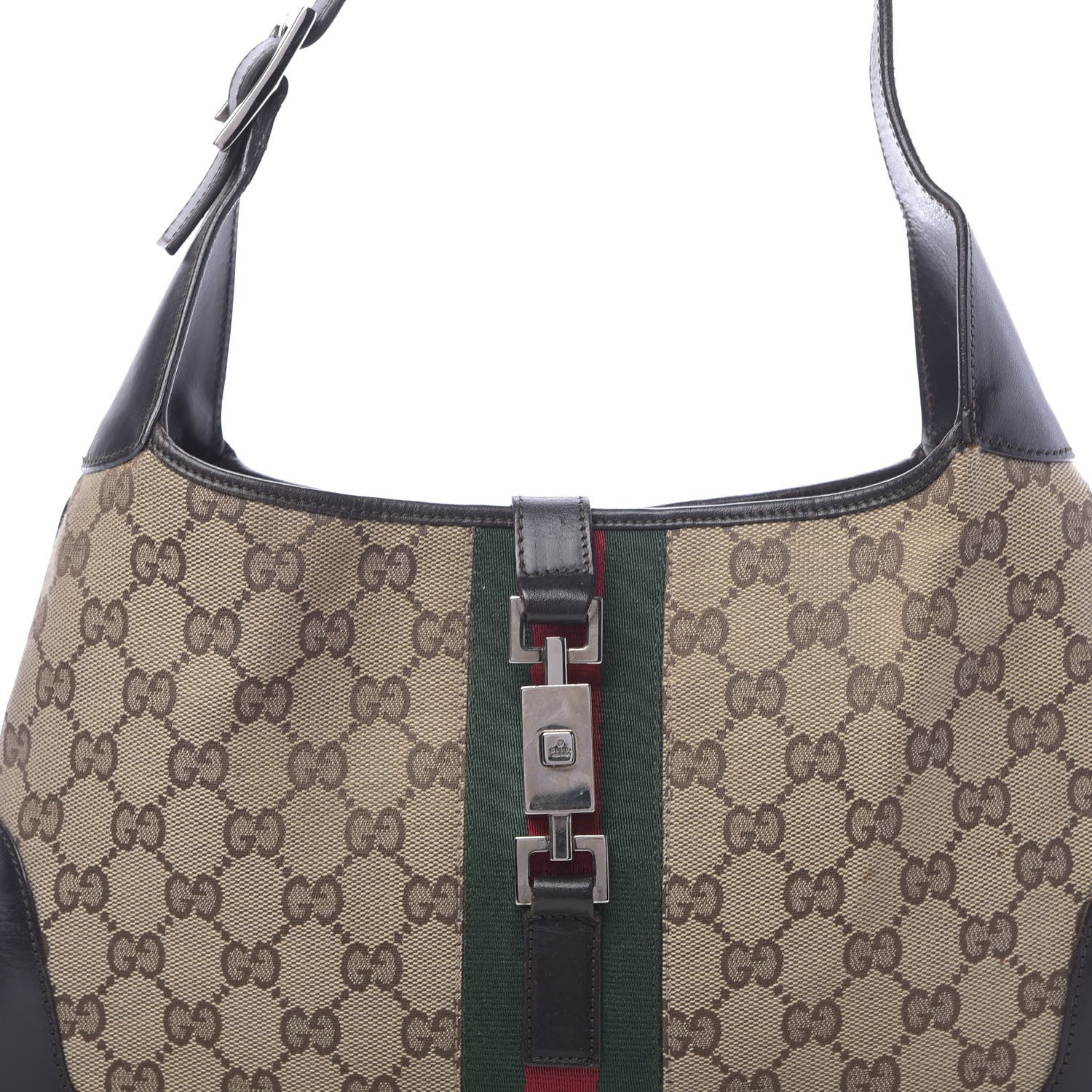 Gucci Monogram Web Jackie O Hobo Dark Brown 11 of 11