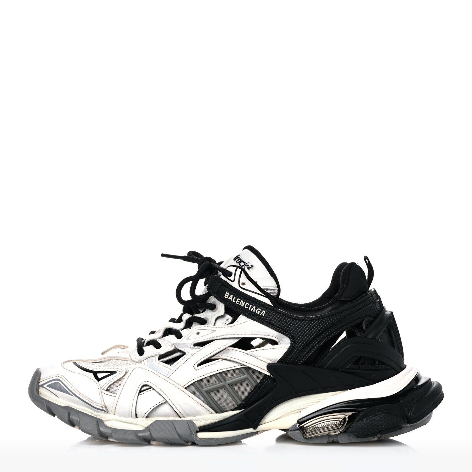 Balenciaga Rubber Mesh Bi-Color Mens Track.2 Open Sneakers 43 Black White 1 of 10