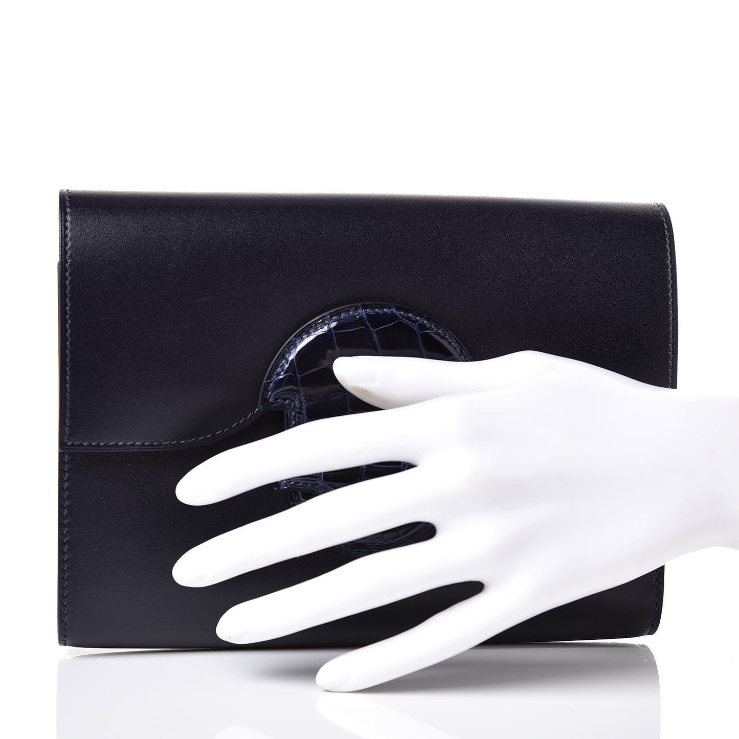 Villandry Calfskin Alligator 1938 Wallet 19 Bleu Nuit