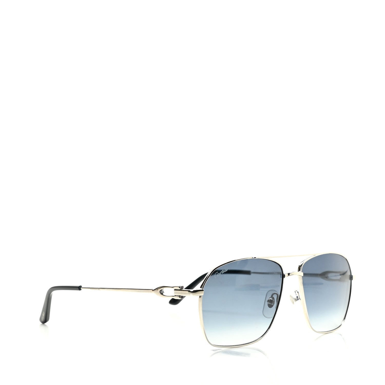 Cartier Metal Pilot Sunglasses Silver Blue 3 of 6