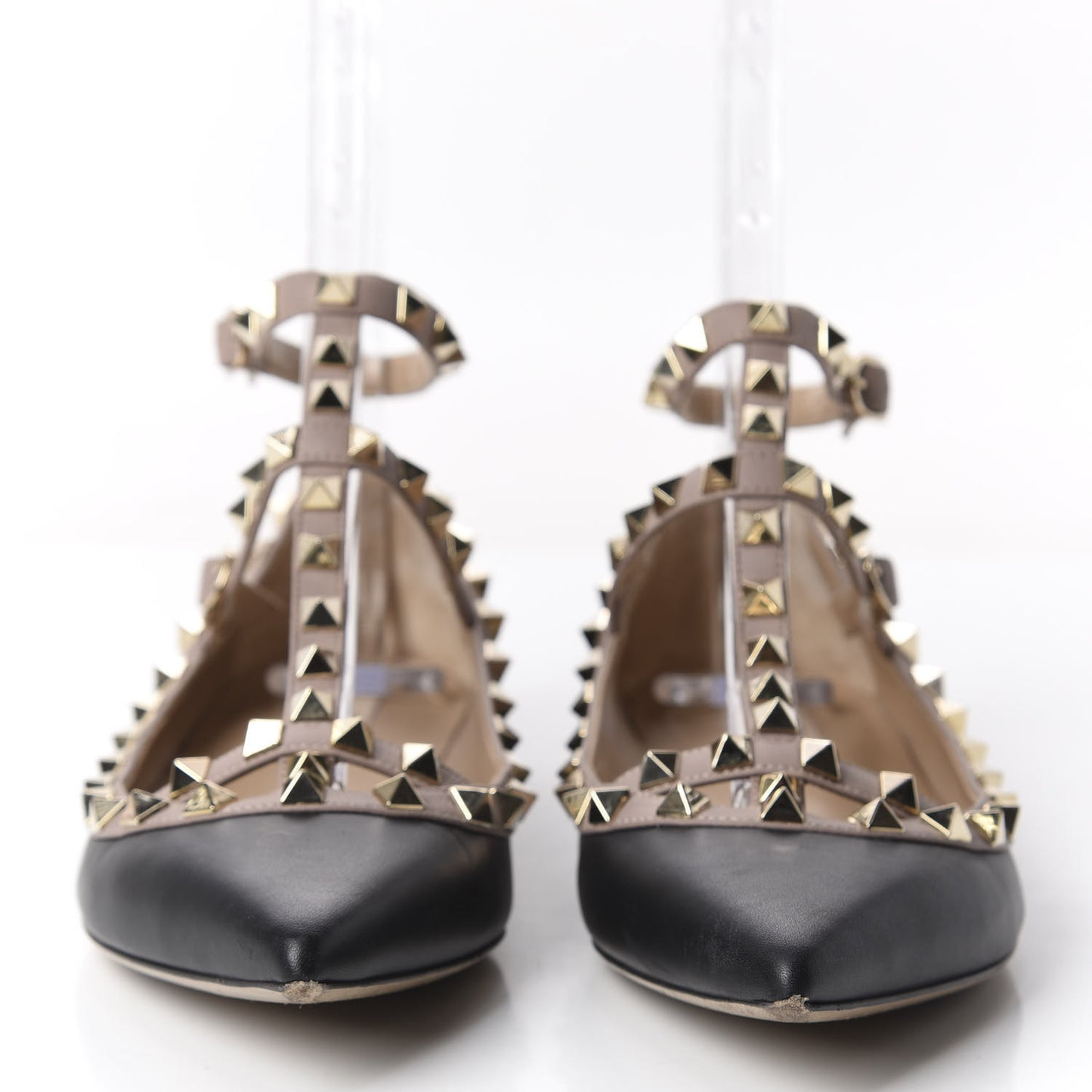 Nappa Rockstud Cage Ballerina Flats 37.5 Black Poudre