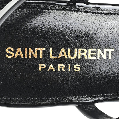 Saint Laurent Patent Calfskin Cassandra Monogram Sandals 37 Black 8 of 10