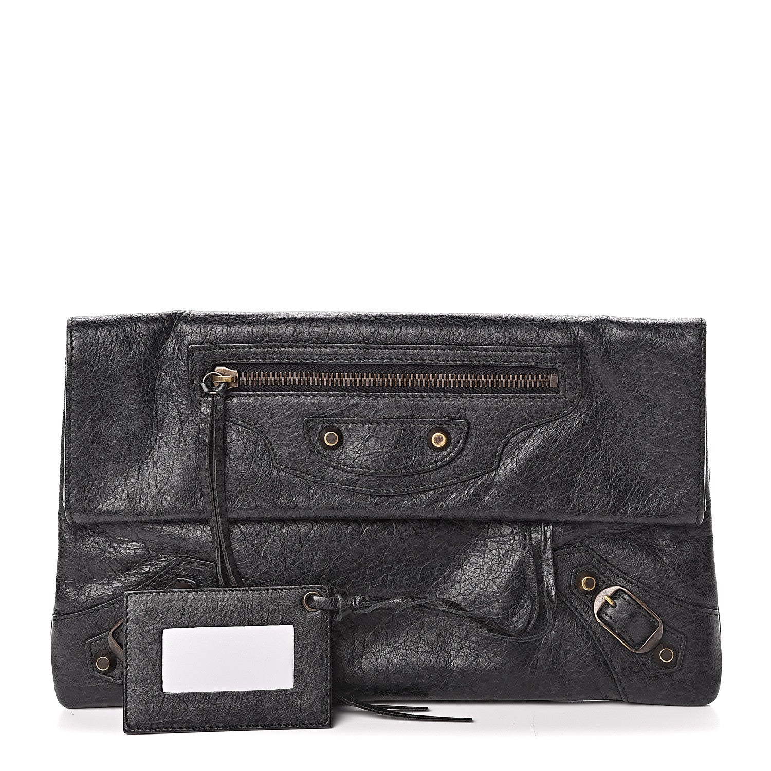 Balenciaga Agneau Classic Hardware Envelope Clutch Black 1 of 8