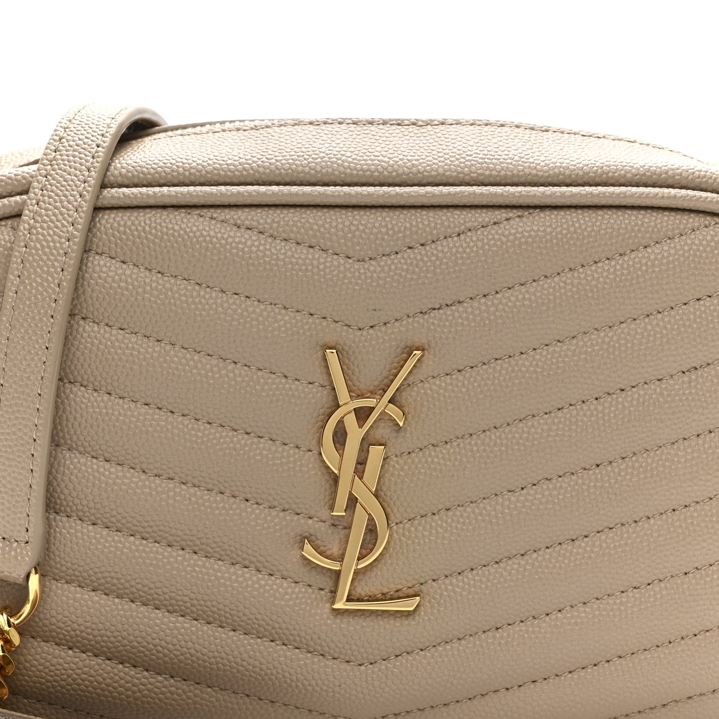 Grain De Poudre Matelasse Monogram Mini Lou Camera Bag Dark Beige