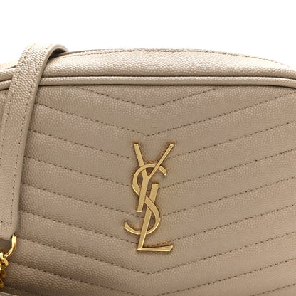 Saint Laurent Grain De Poudre Matelasse Monogram Mini Lou Camera Bag Dark Beige 8 of 11