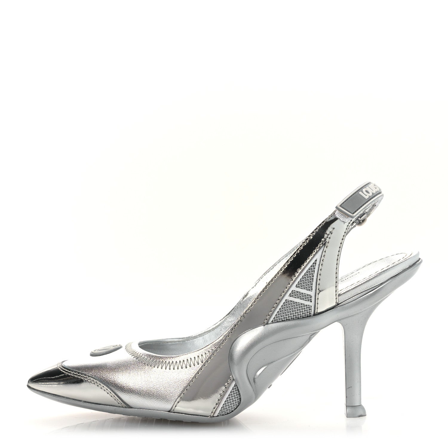 Louis Vuitton Metallic Lambskin Archlight Slingback Pumps 37 Argent 1 of 12