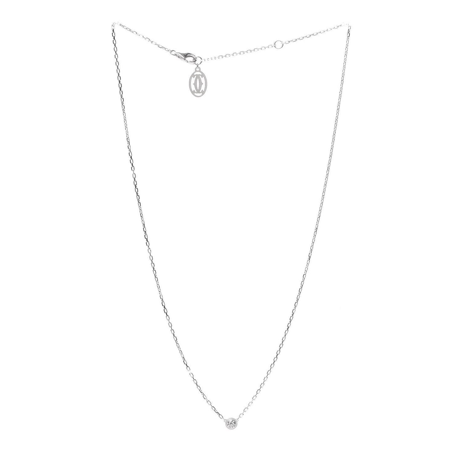 18K White Gold Diamond SM D'Amour Pendant Necklace